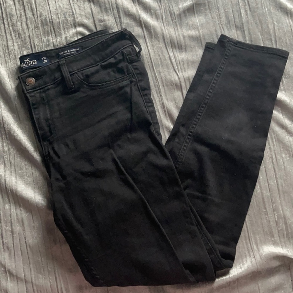 Black lo-rise Jeggings